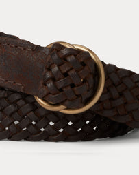 RRL Braided Leather Belt Dark Brown Belts Men