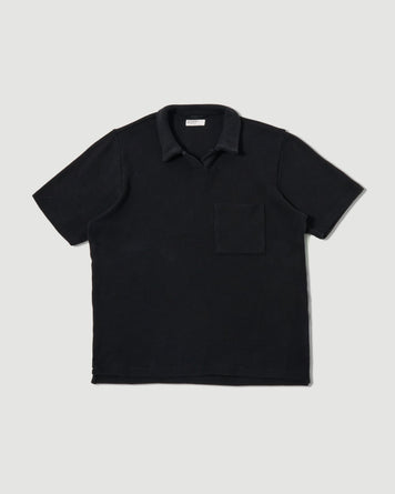 Universal Works Vacation Polo Black T-shirt S/S Men