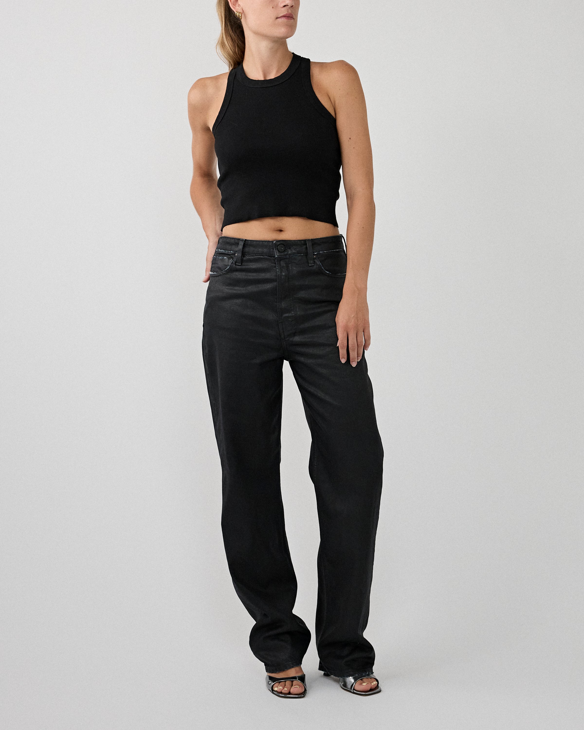Tenue. Billy Jeans Black Coated Denim Women