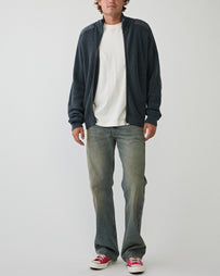 Stockholm Surfboard Club Voy Zip Sweat Washed Black Sweater Men