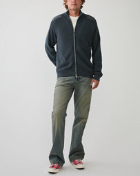 Stockholm Surfboard Club Voy Zip Sweat Washed Black Sweater Men