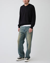 Roberto Collina Girocollo ML Comfort Fit Nero Knitwear Men