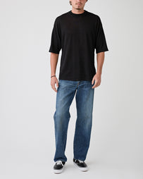 Roberto Collina Girocollo MC Comfort Fit Nero Knitwear Men