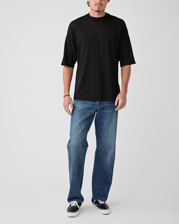 Roberto Collina Girocollo MC Comfort Fit Nero Knitwear Men