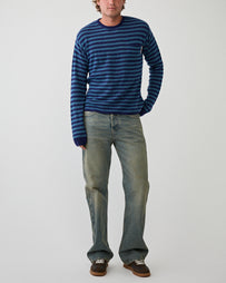 Stockholm Surfboard Club Tommy Merino Sweat Stripe Blue T-shirt L/S Men