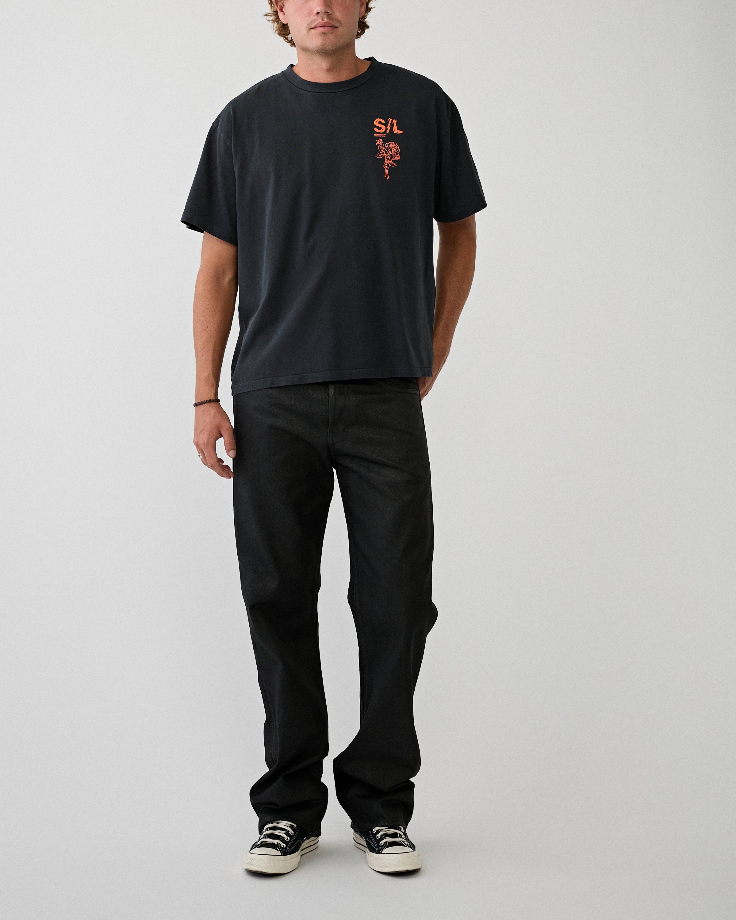 SECOND/LAYER GGG T-Shirt Black/Orange T-shirt S/S Men