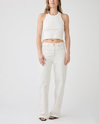 AgoldE Arc Jean Chalk White Denim Women