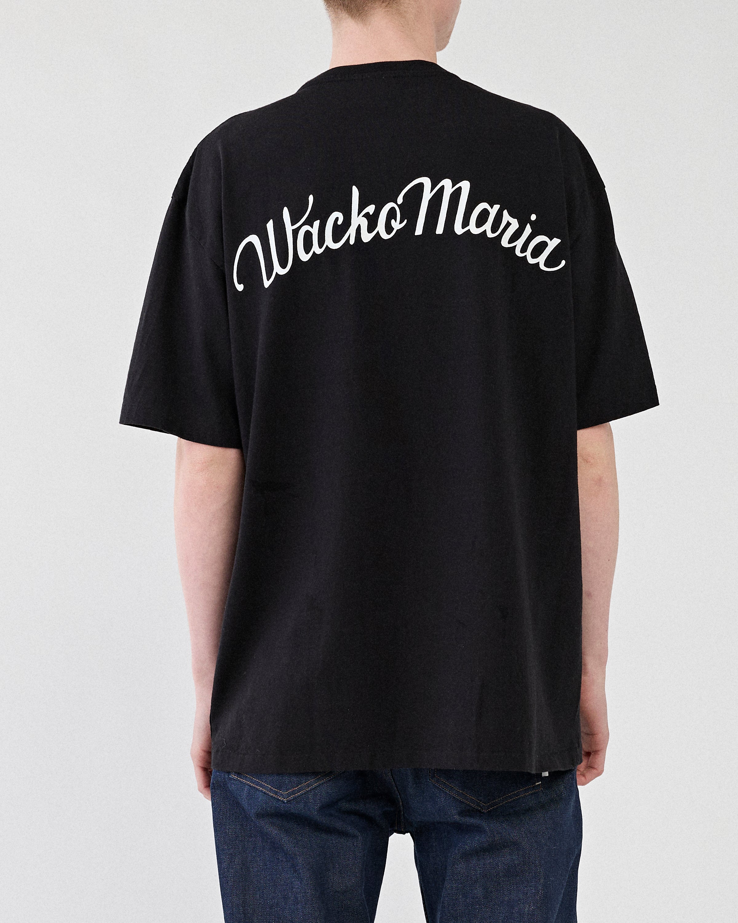 Wacko Maria Washed Heavy Weight Crew Neck T-Shirt (Type-6) Black T-shirt S/S Men