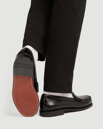 G.H. Bass Weejuns Larson Black Leather Loafer Shoes Leather Men