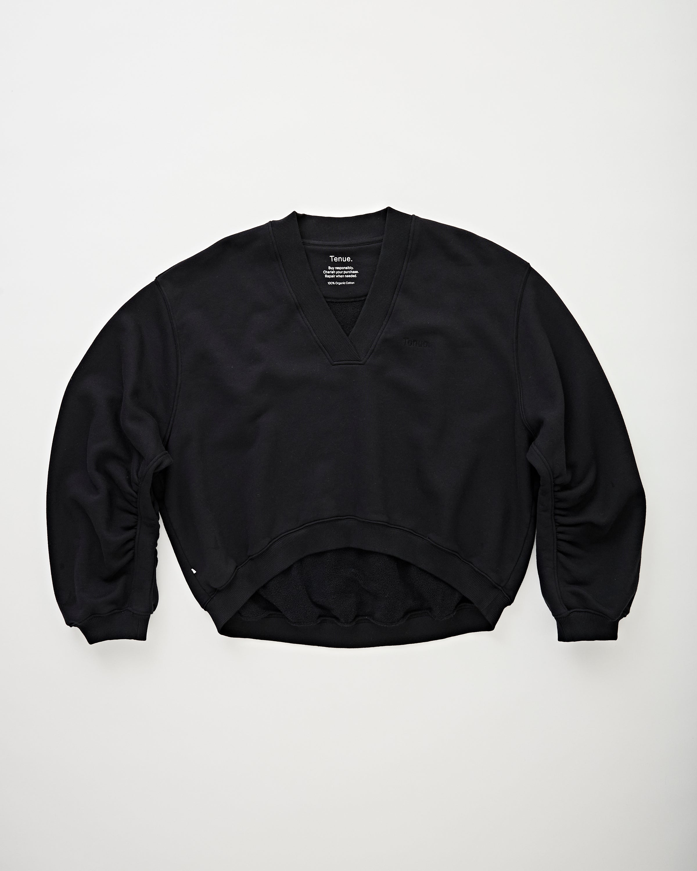 Tenue. Quinn V-Neck Sweat Dark Black Sweater Women