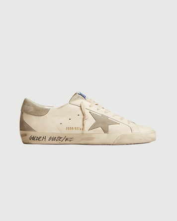 Golden Goose Super-star White Upper & Grey Suede Star Shoes Sneakers Men