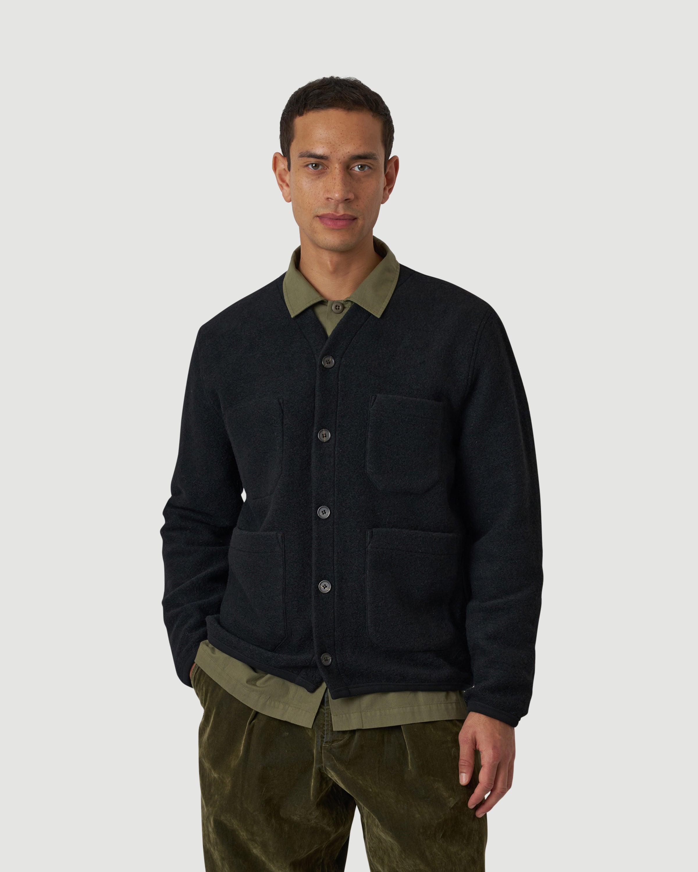 Universal Works Cardigan Black Knitwear Men
