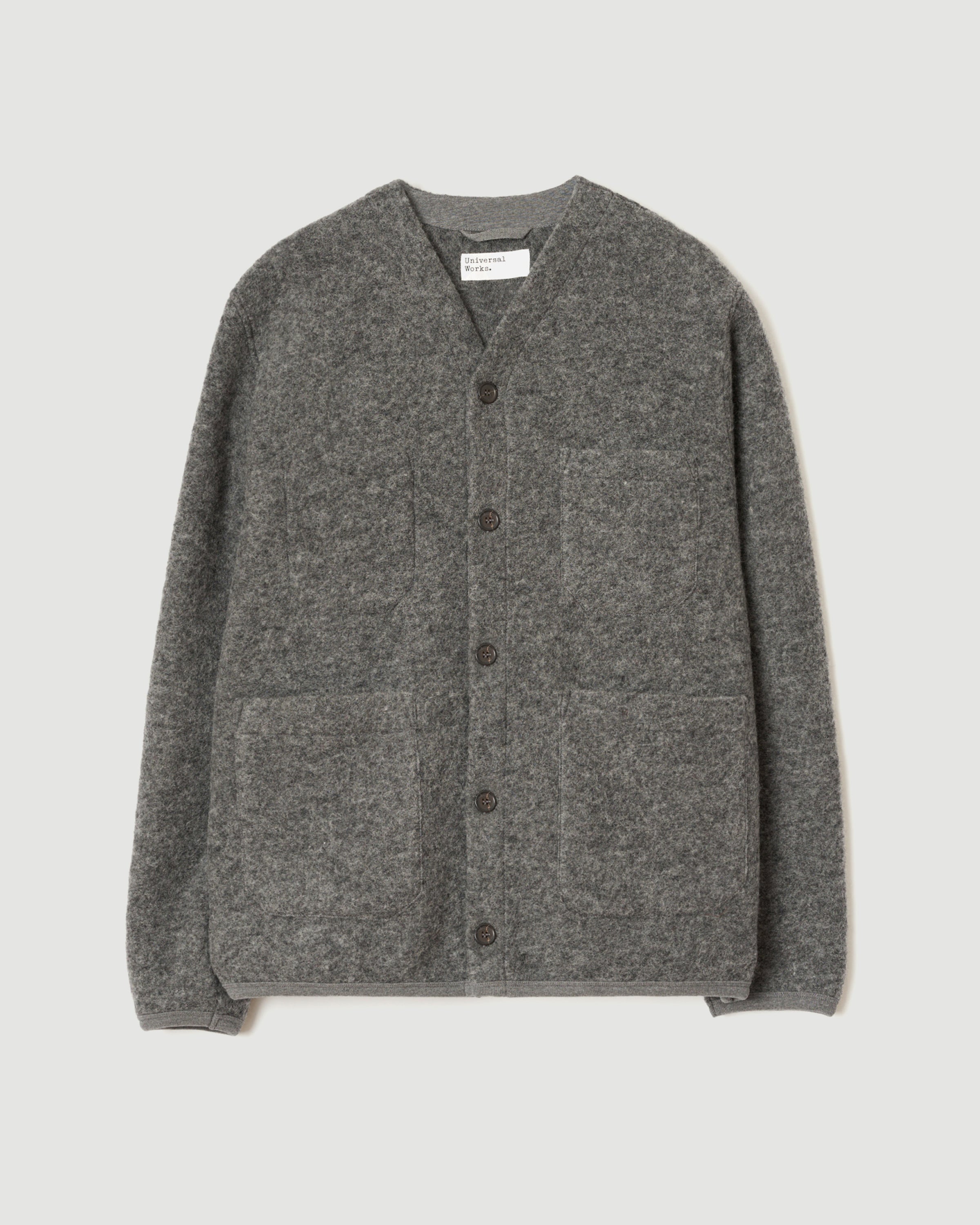 Universal Works Cardigan Grey Marl Knitwear Men