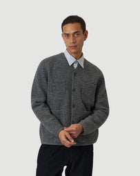 Universal Works Cardigan Grey Marl Knitwear Men