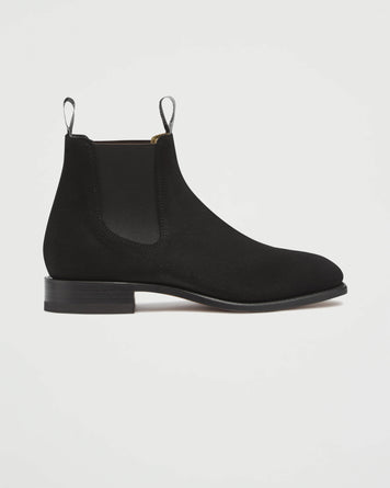 R.M. Williams Craftsman Black Yearling Suede Shoes Leather Men