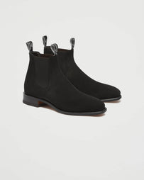 R.M. Williams Craftsman Black Yearling Suede Shoes Leather Men