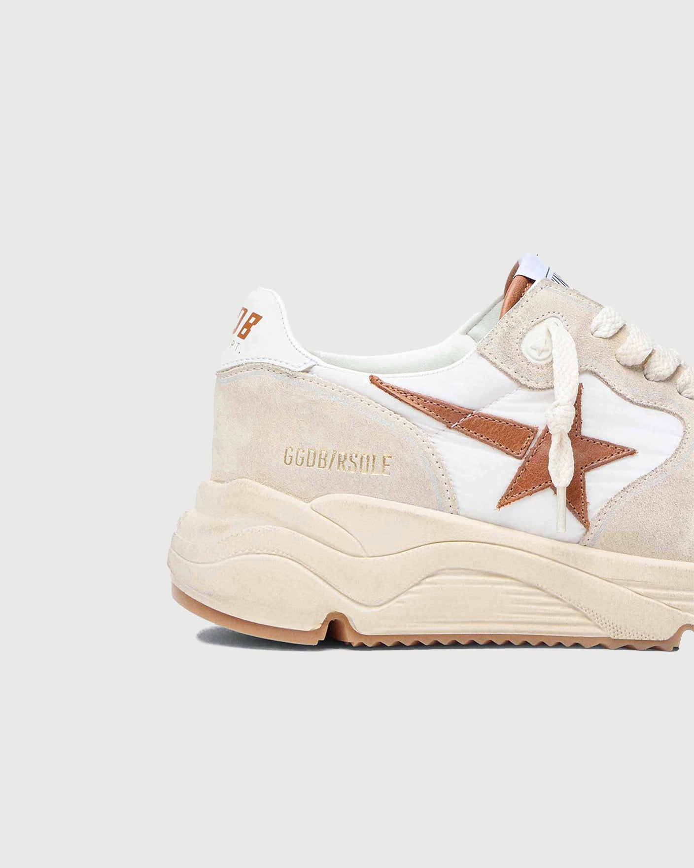 Golden Goose Running Sole Nylon Suede Upper White and Brown Star Shoes Sneaker Women