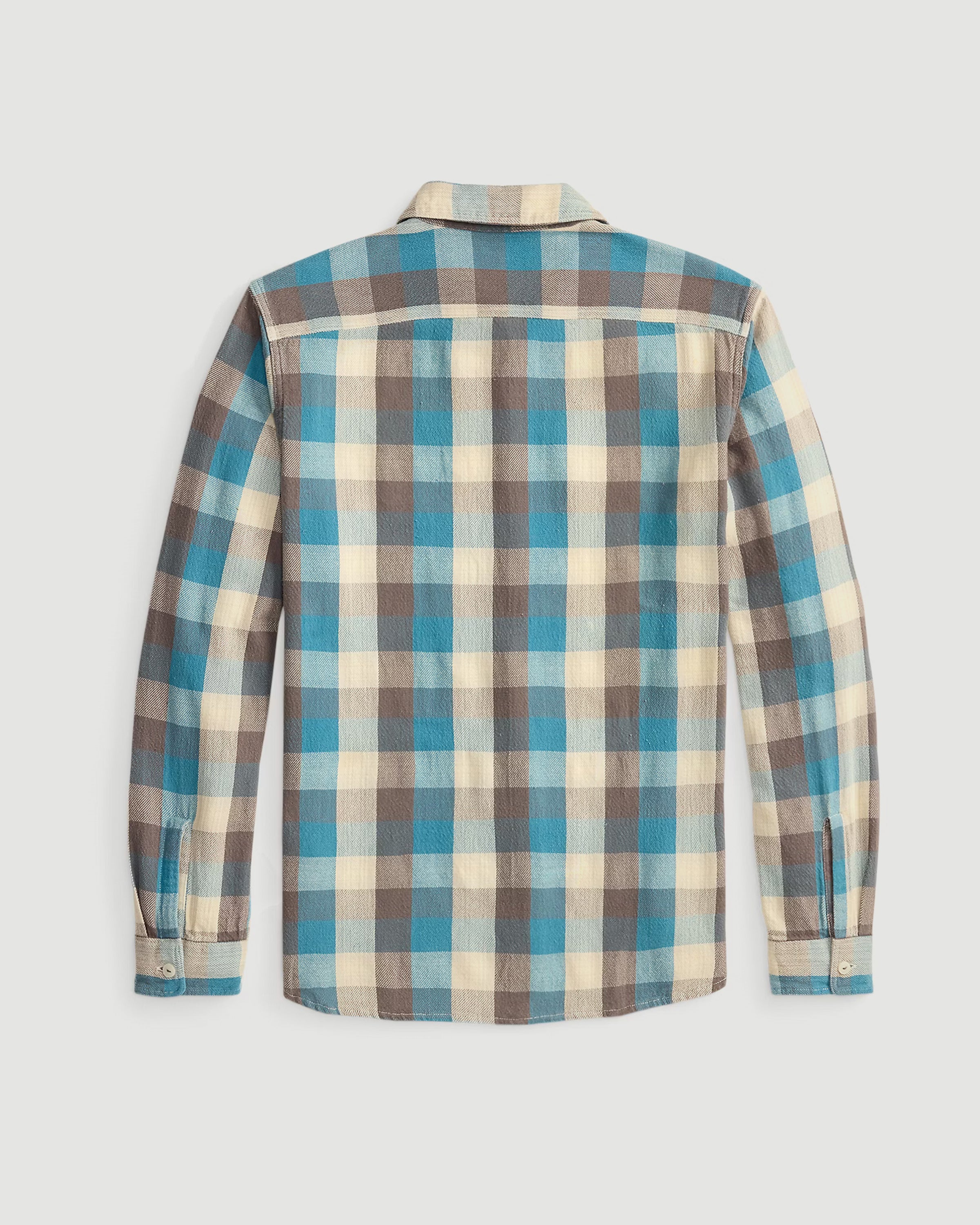 RRL Craftsman Long Sleeve Sport Shirt Blue/White Shirt L/S Men