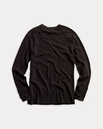 RRL Waffle Knit Crewneck Faded Black Knitwear Men